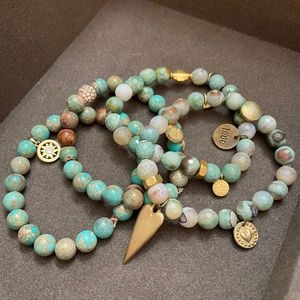 Turquoise Charm Bracelet Stack